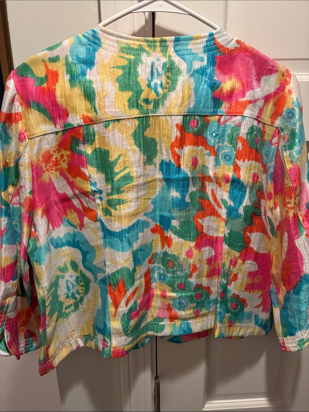 Ruby Rd. Multicolor Floral Button-Front Jean Jacket - Picture 7 of 10